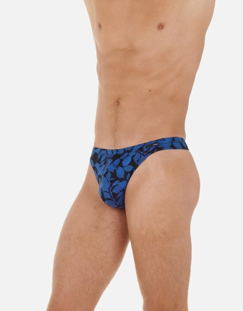 Temptation Quentin Immersive Flowers Print G-String, Black/blue