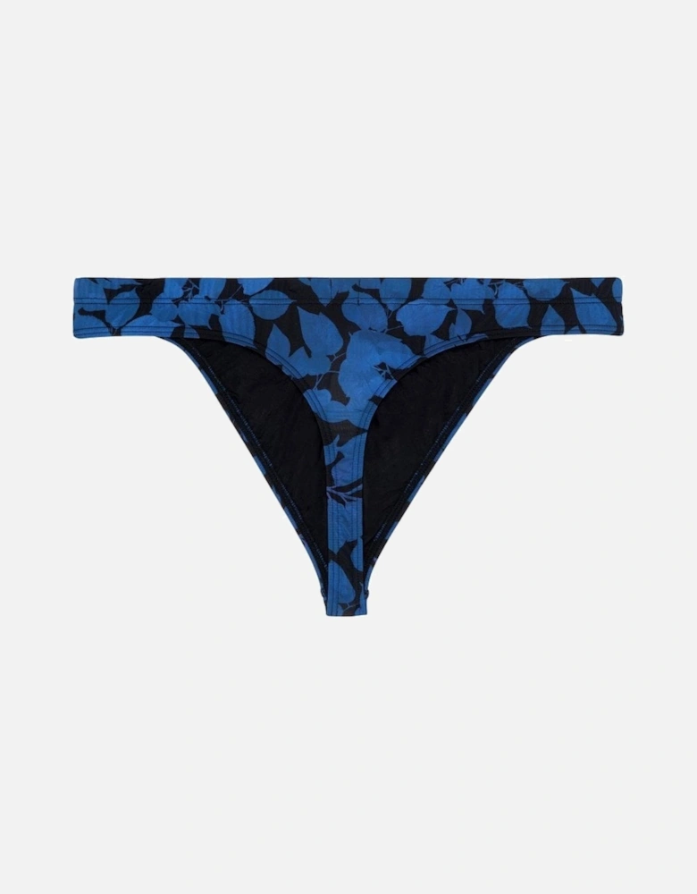 Temptation Quentin Immersive Flowers Print G-String, Black/blue