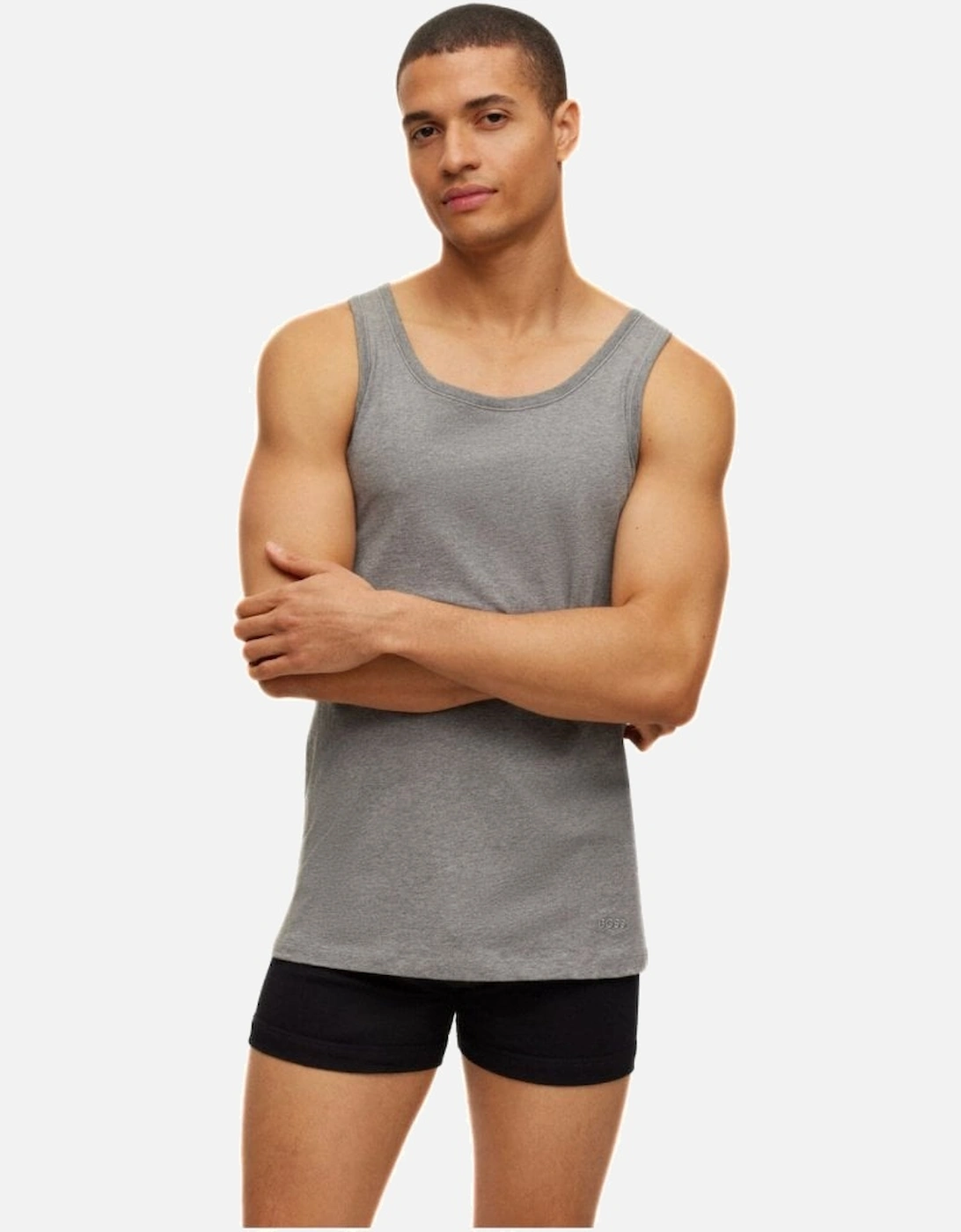 3-Pack Classic-Fit Tank Top Vests, Black/White/Grey