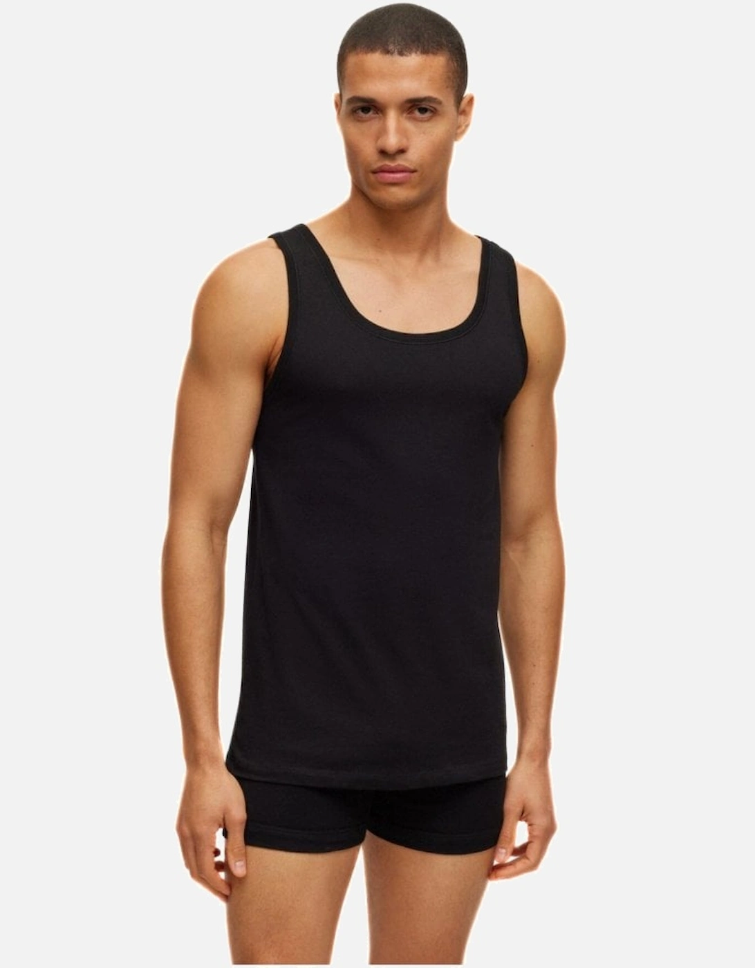 3-Pack Classic-Fit Tank Top Vests, Black/White/Grey