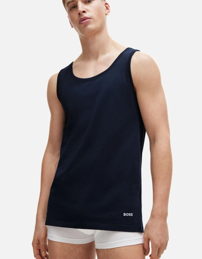 3-Pack Classic-Fit Tank Top Vests, Black/Khaki/Navy