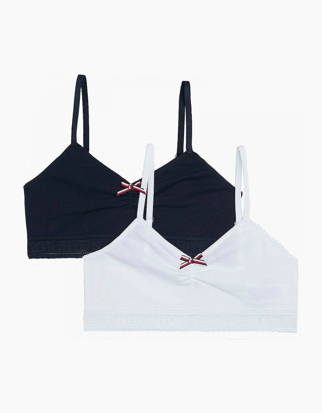 Tommy Hilfiger Girl's Girls 2 Pack Tommy Bralette, White / Desert Sky - Size, 10 Years/11 Years/12 Years