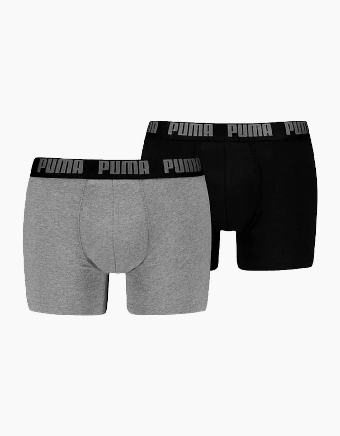 Puma Men's Grey/Black 2-Pack Everyday Basic Boxer Briefs,  37/36/32 Xl