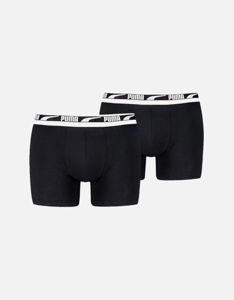 2-Pack Everyday Multi Logo Boxer Briefs, Black