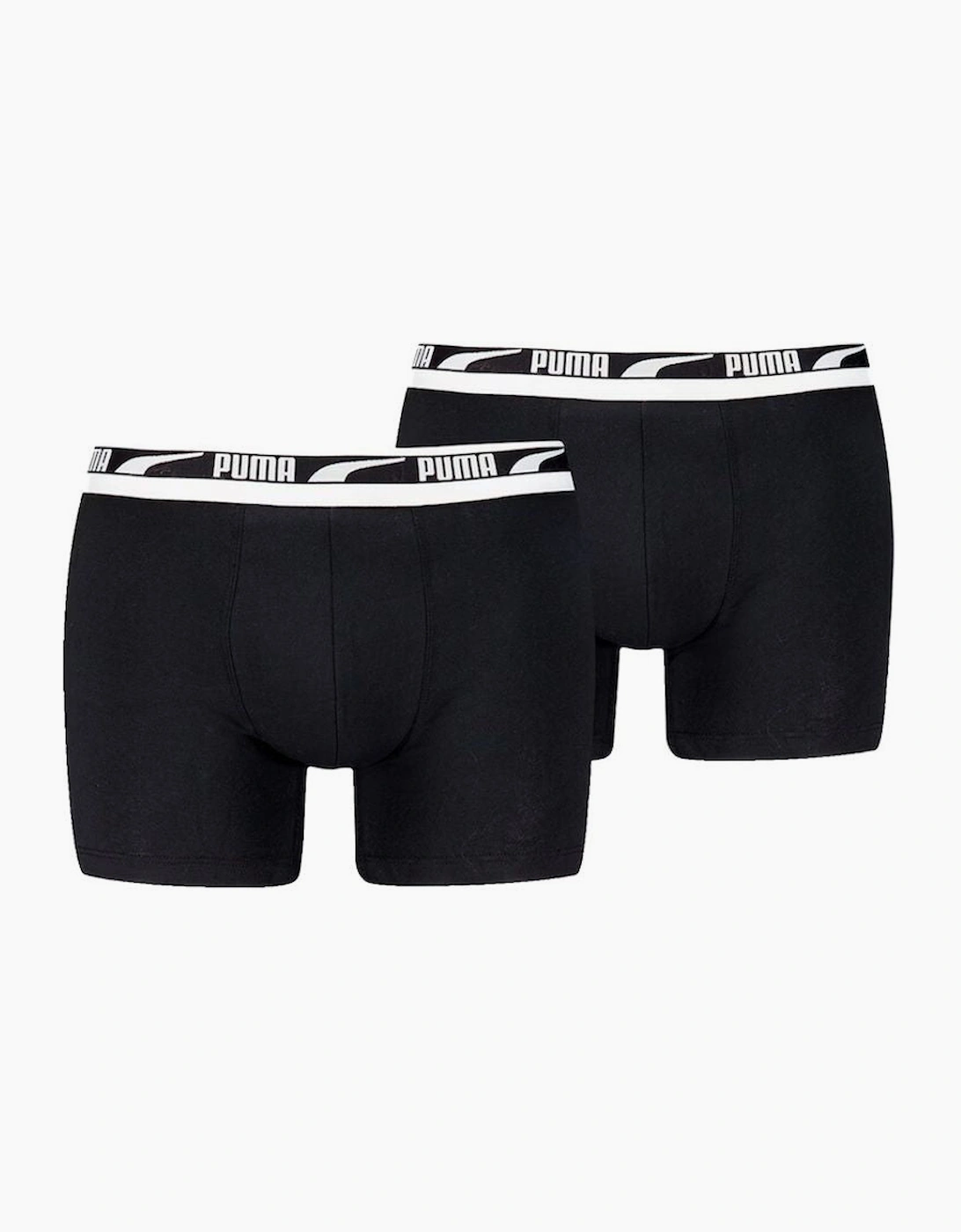 Puma Men's Black/Black 2-Pack Everyday Multi Logo Boxer Briefs,  37/36/32 Xl