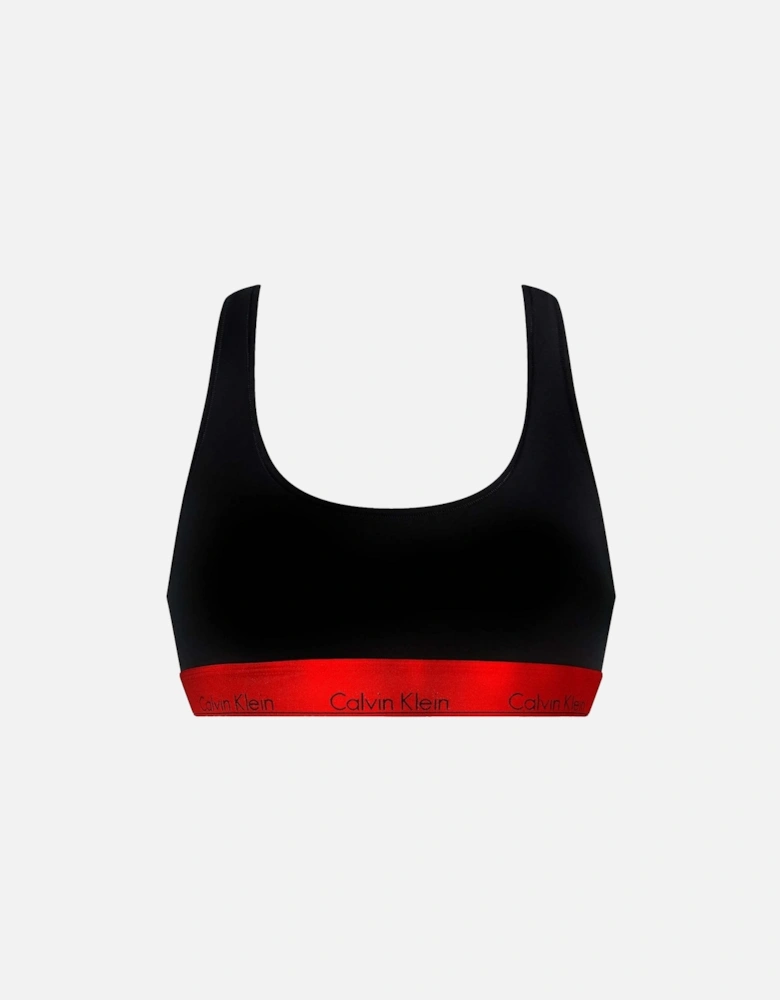 Modern Cotton Bralette, Black/Red Gala