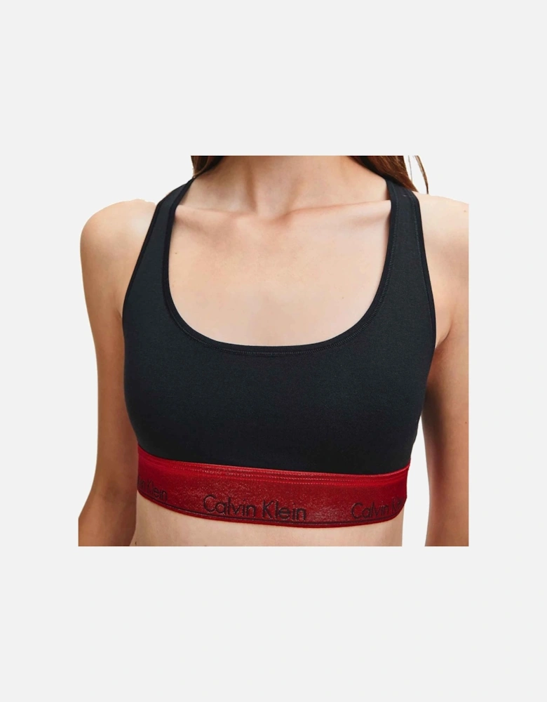 Modern Cotton Bralette, Black/Red Gala