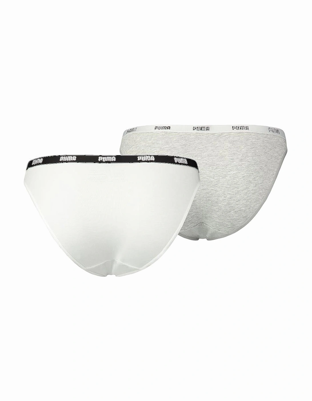 Cotton Modal Stretch 2-Pack Iconic Bikini Brief, White/Grey