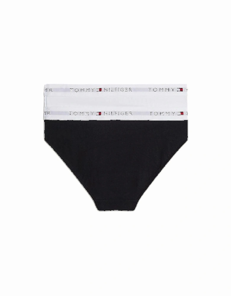 Girls 2-Pack Heritage Logo Bikini Briefs, Black/White