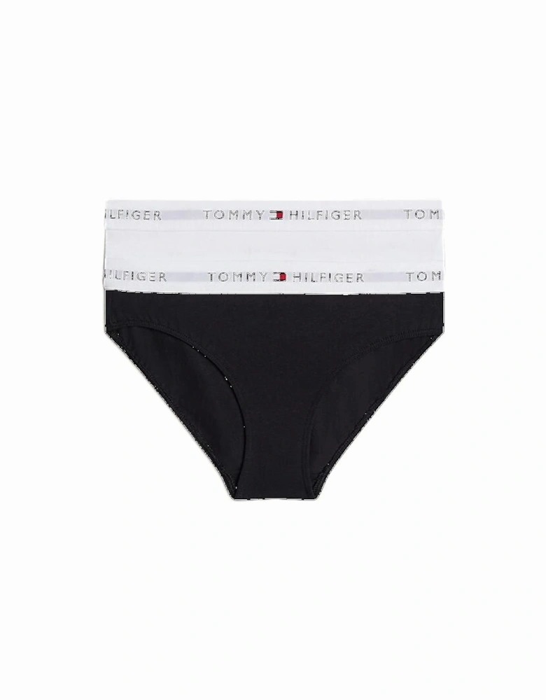 Girls 2-Pack Heritage Logo Bikini Briefs, Black/White