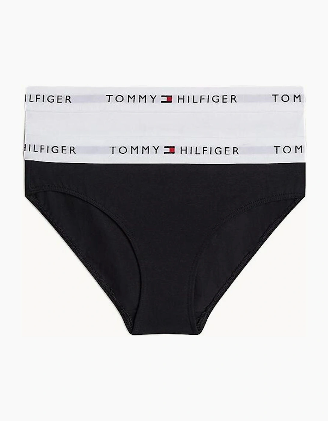 Tommy Hilfiger Girls Black  2-Pack Heritage Logo Bikini Briefs, /White - Size 10 Years/11 Years/12 Years Kids