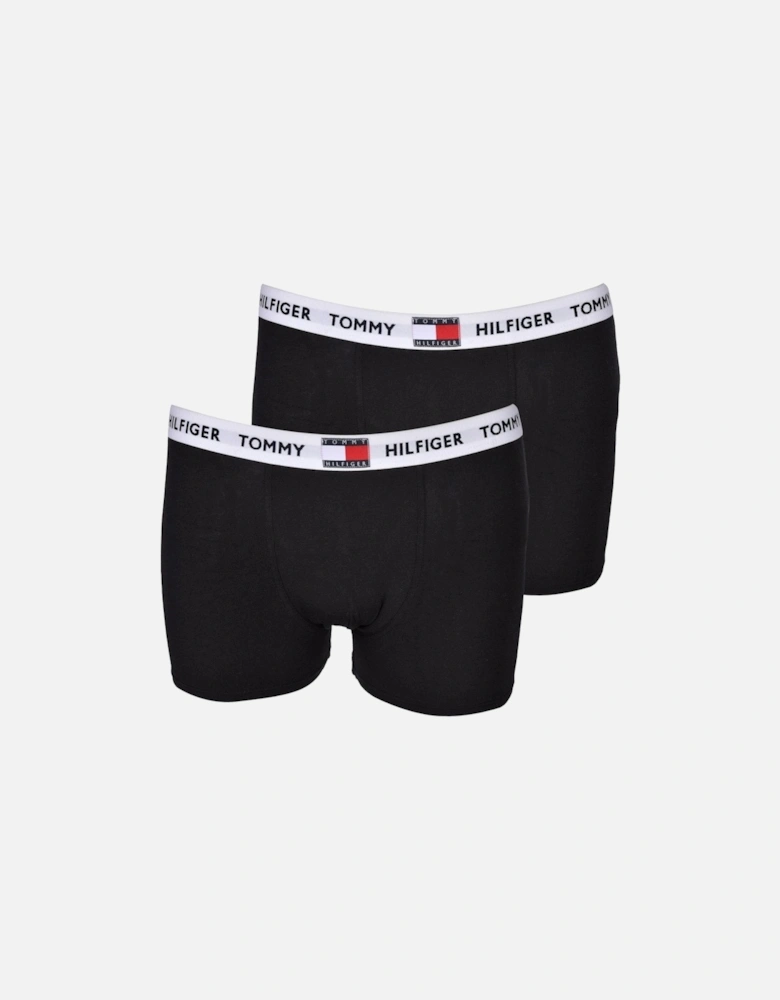 2-Pack Flag Logo Boys Boxer Trunks, Black