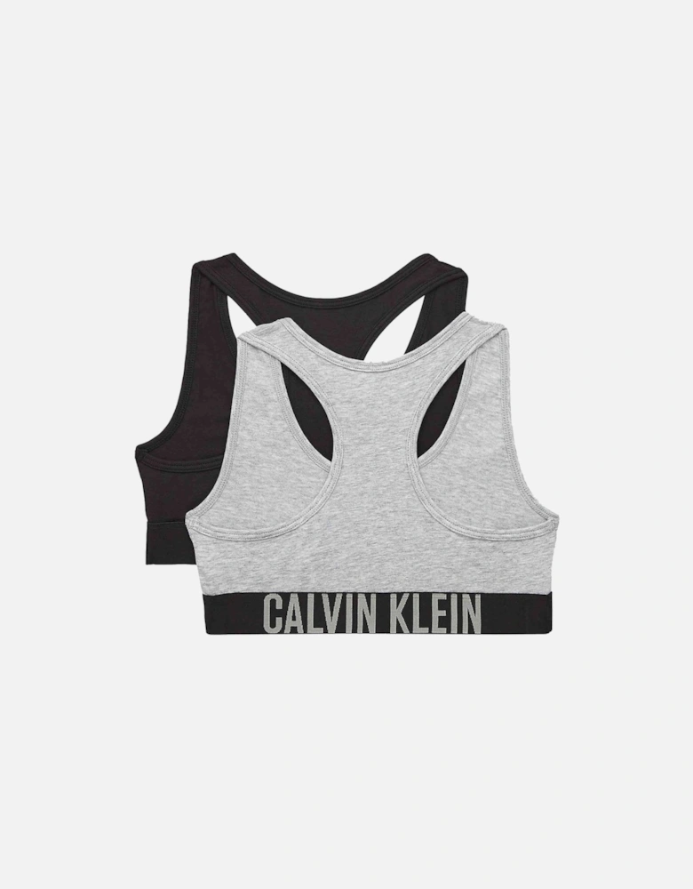 Girls 2-Pack Intense Power Bralettes, Black/Grey