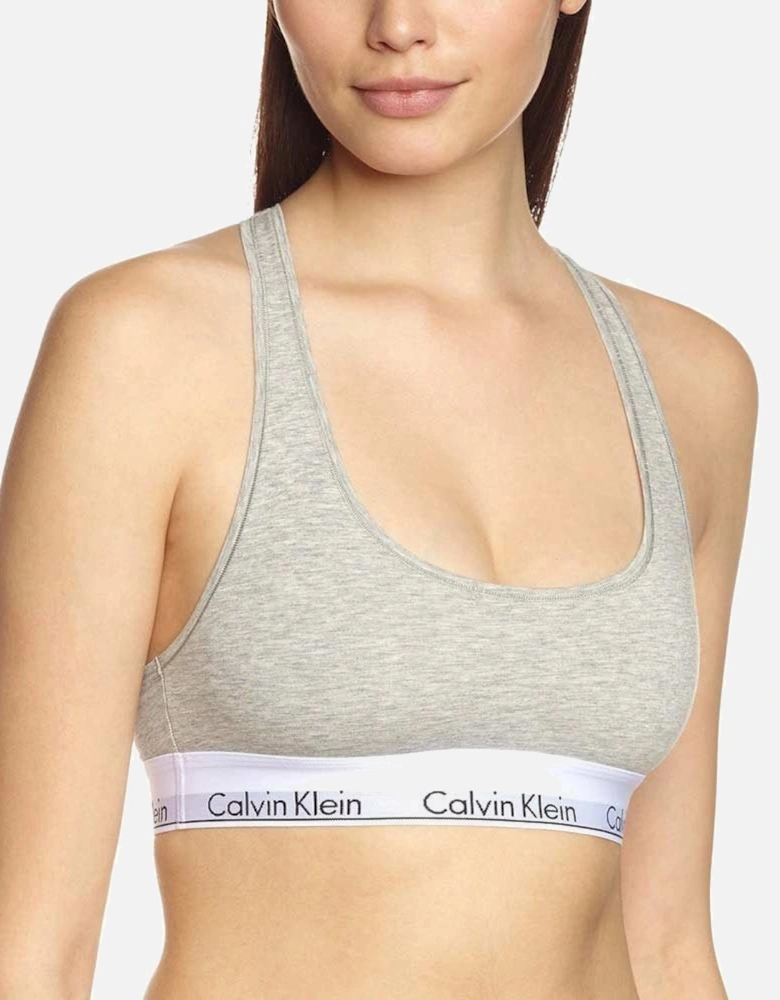 Modern Cotton Bralette, Grey Heather