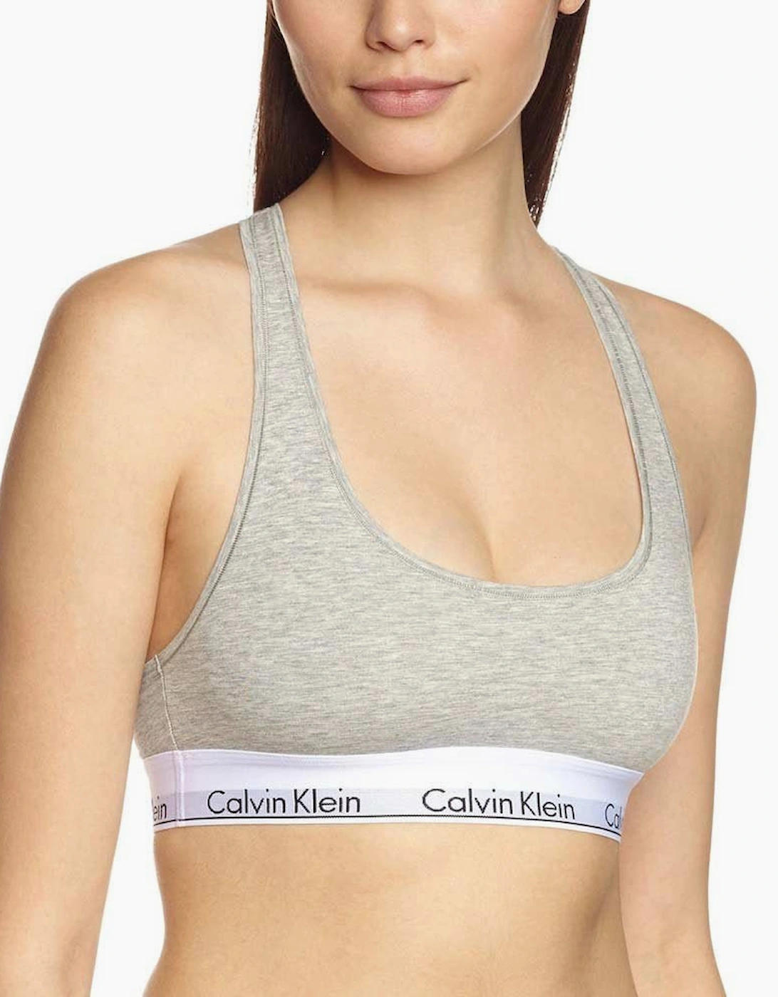 Calvin Klein Women's Modern Cotton Bralette, Grey Heather - Size: 18/16