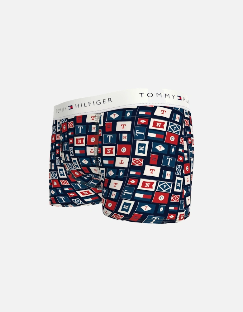 2-Pack Heritage Flag Print Boys Boxer Trunks, Red/Multi