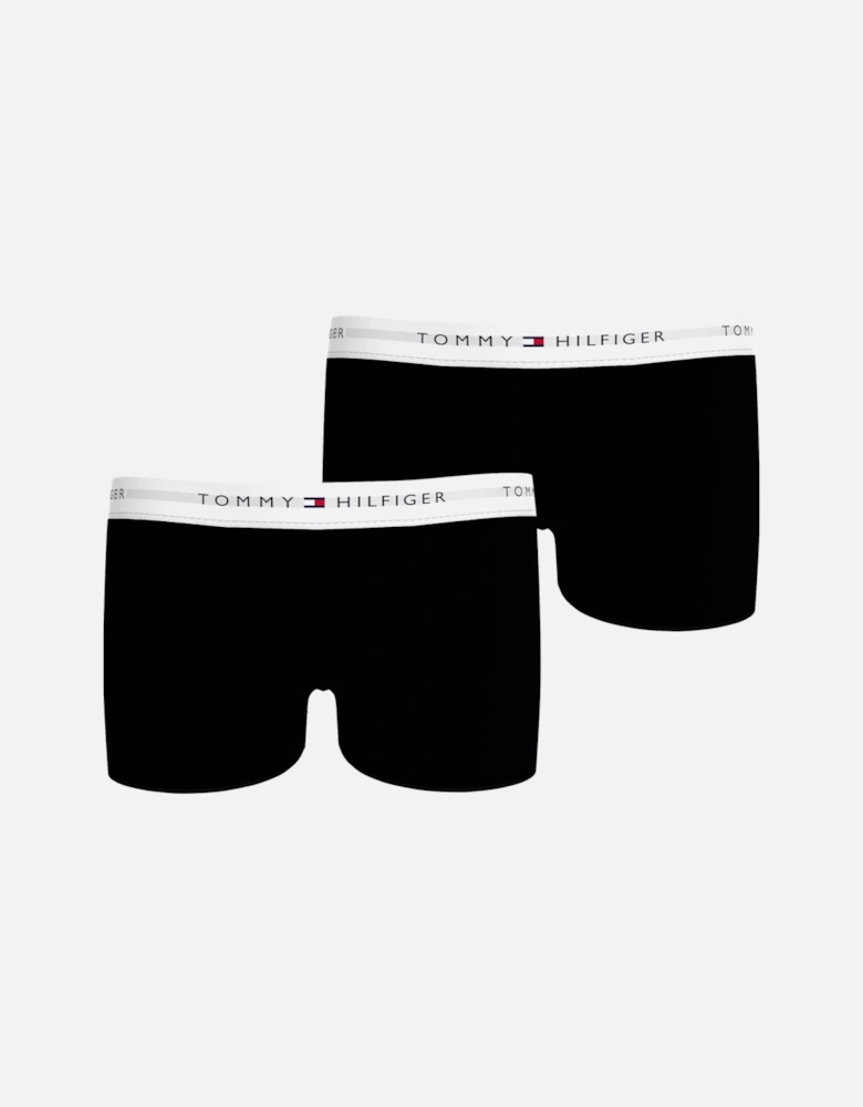 2-Pack Heritage Logo Boys Boxer Trunks, Black