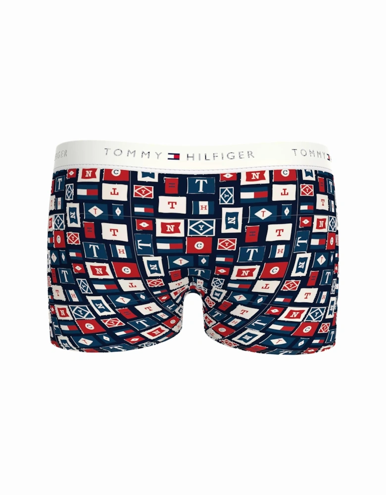 2-Pack Heritage Flag Print Boys Boxer Trunks, Red/Multi