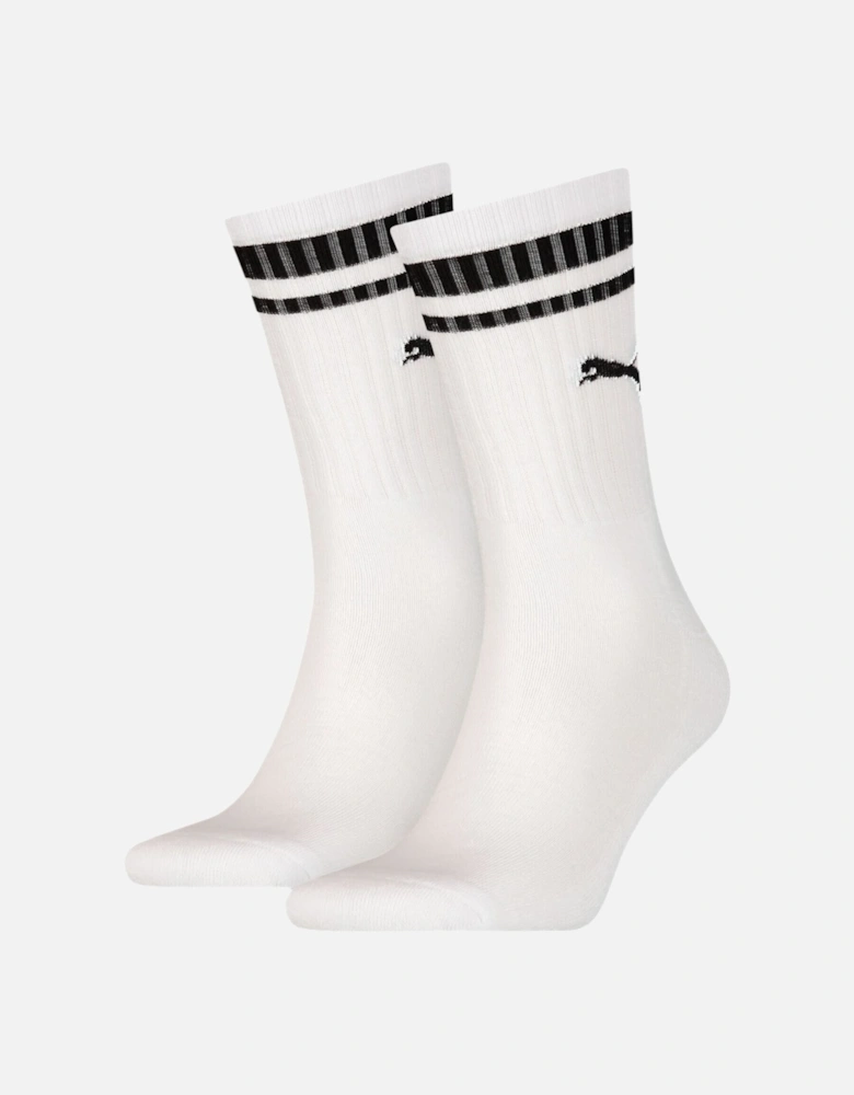 2-Pack Heritage Stripe Sports Socks, White