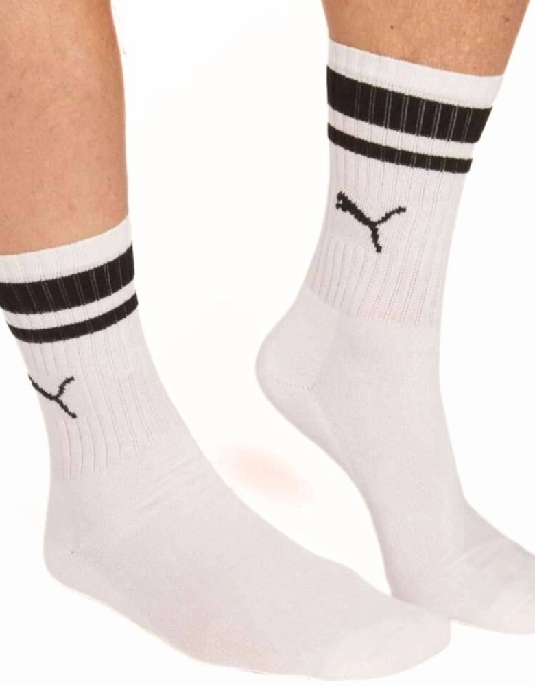 2-Pack Heritage Stripe Sports Socks, White