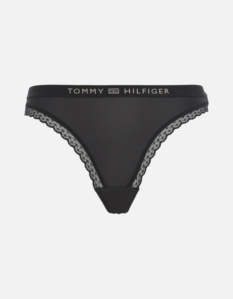 TH Tonal Logo Lace Bikini Brief, Black