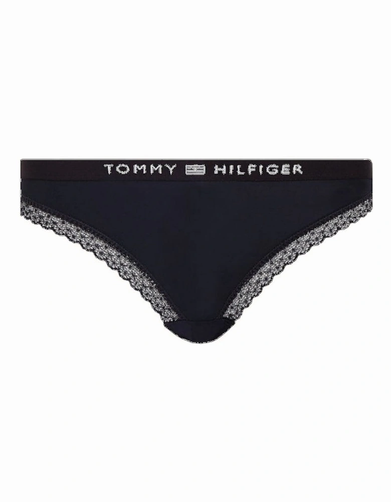 TH Tonal Logo Lace Bikini Brief, Navy