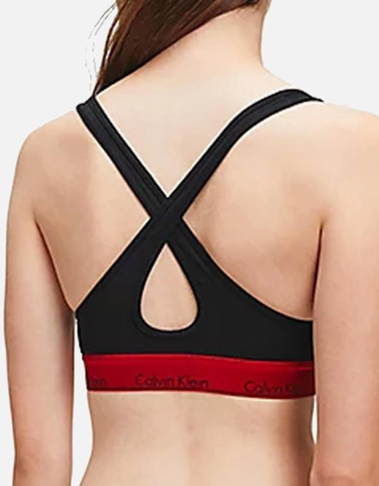 Modern Cotton Lift Bralette, Black/Red Gala