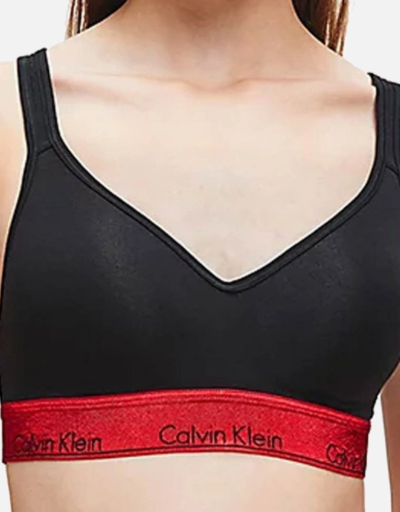 Modern Cotton Lift Bralette, Black/Red Gala