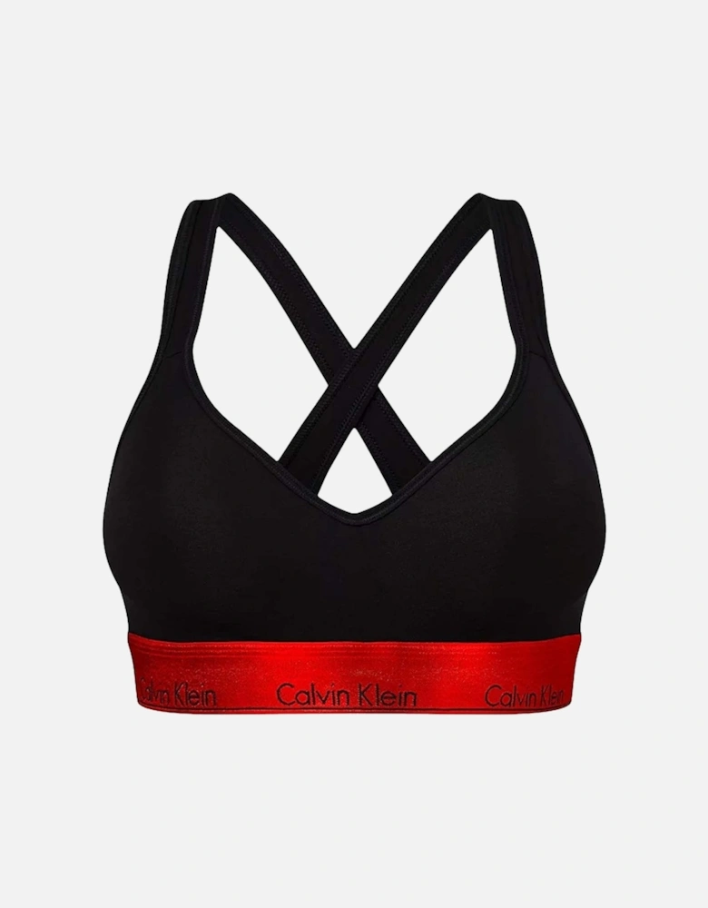 Modern Cotton Lift Bralette, Black/Red Gala