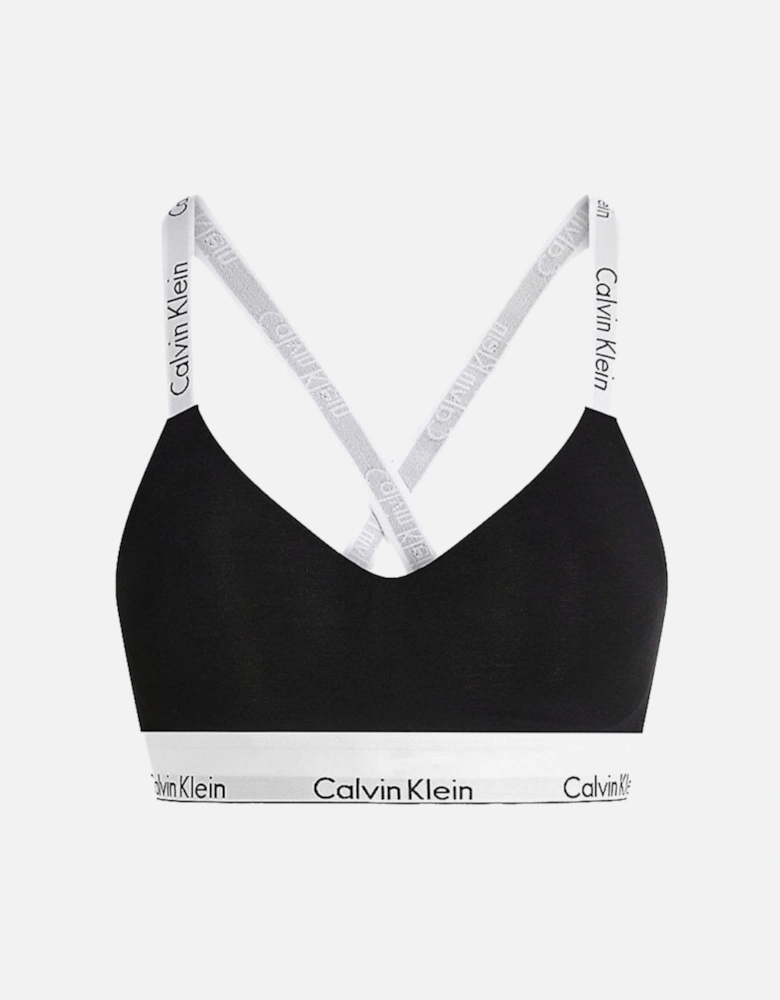 Modern Cotton Light Lined Bralette, Black