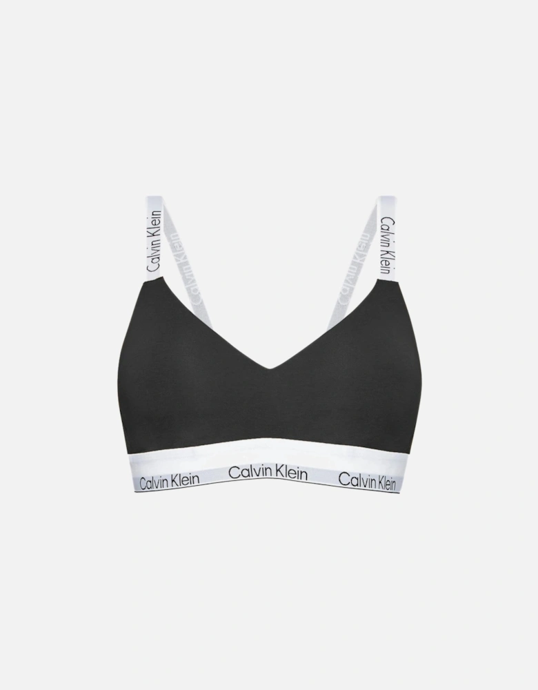 Modern Cotton Light Lined Bralette, Black