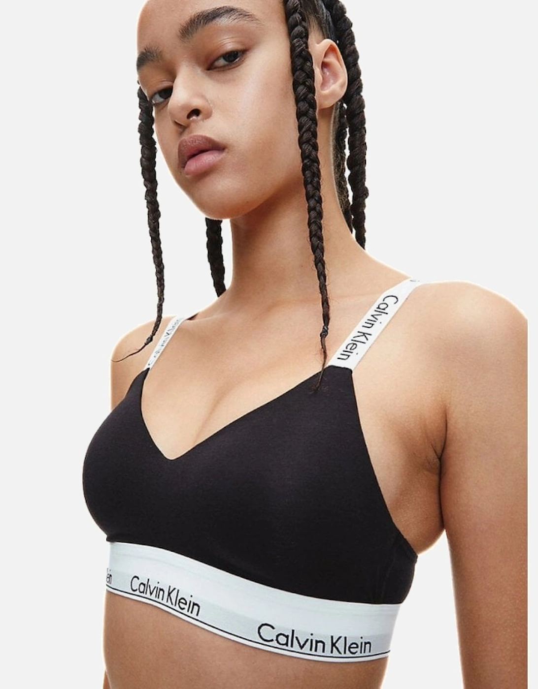 Modern Cotton Light Lined Bralette, Black