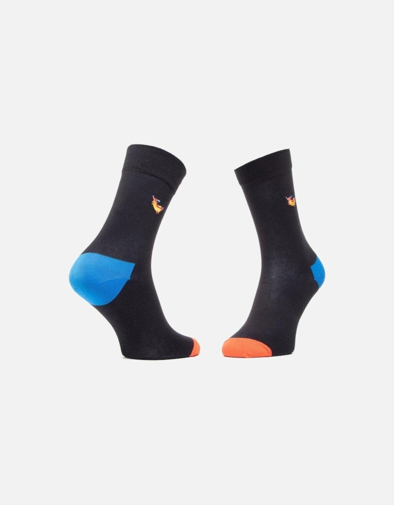 2-Pack Hot Dog Socks Gift Box, Black/Blue