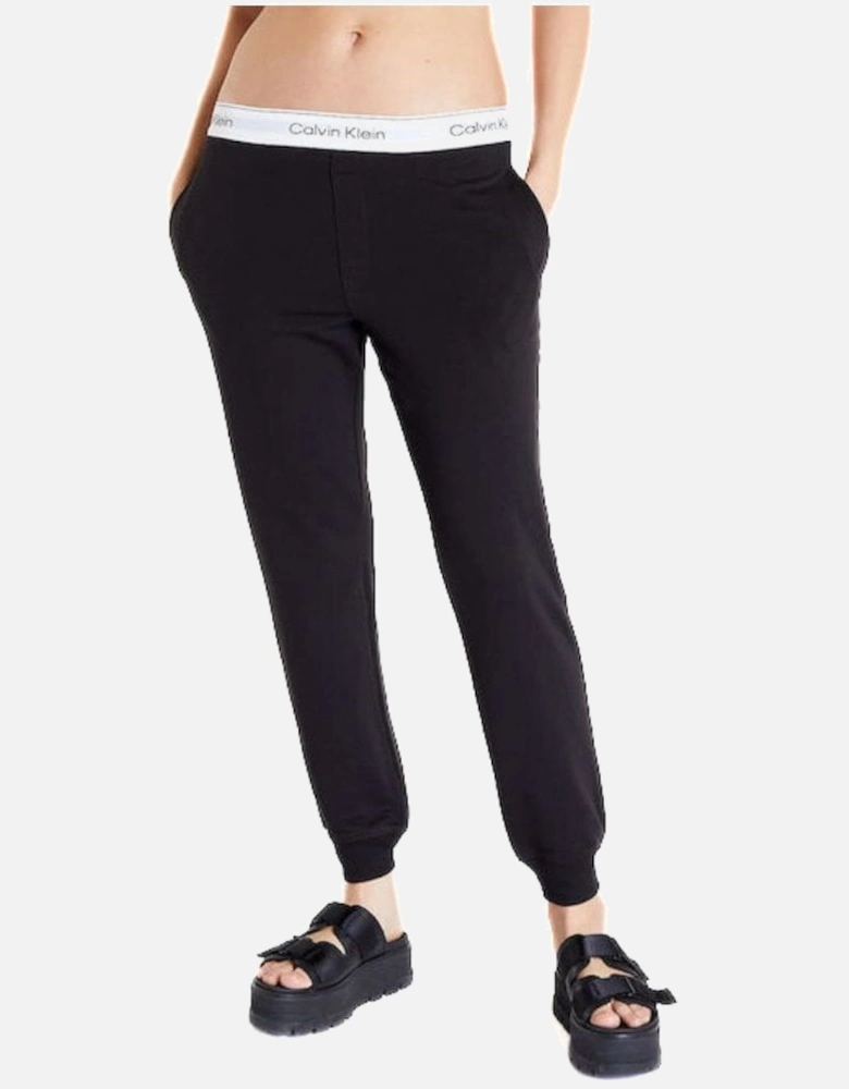 Modern Cotton Lounge Jogging Bottoms, Black