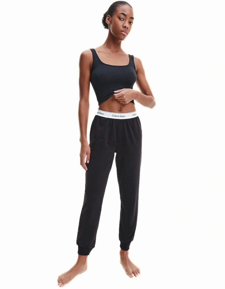 Modern Cotton Lounge Jogging Bottoms, Black