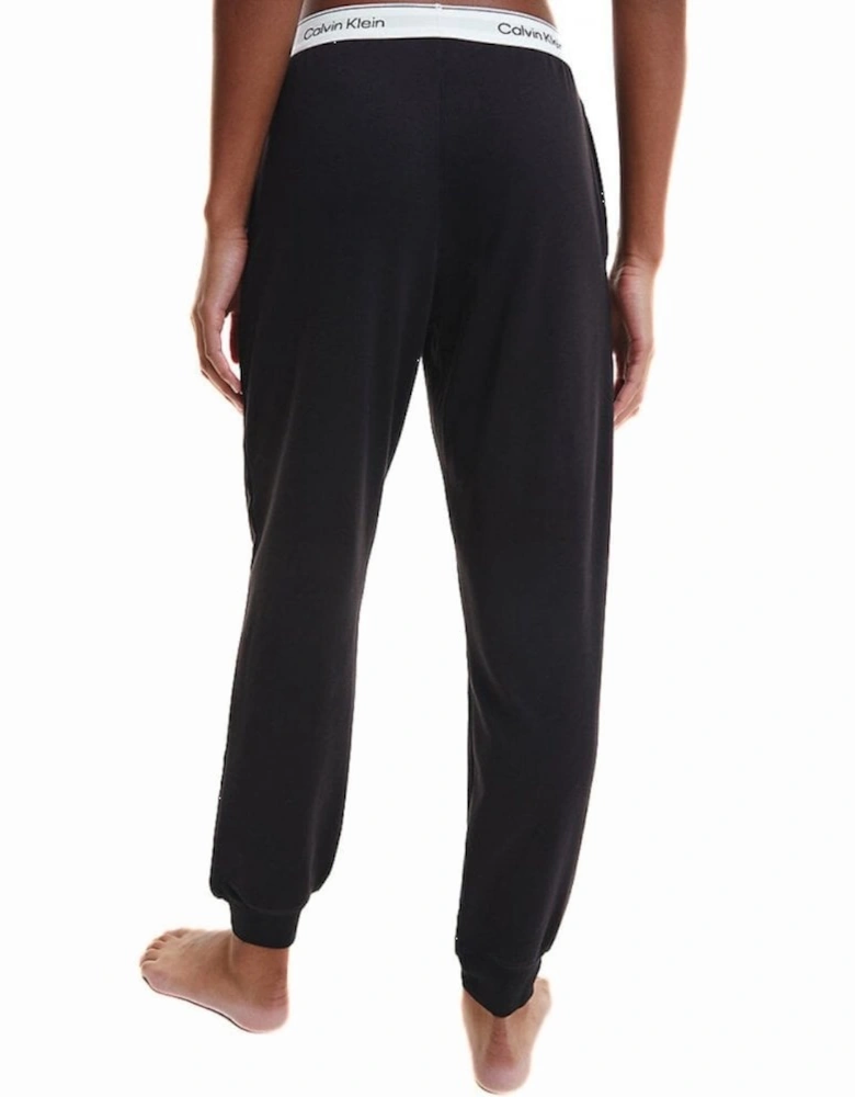 Modern Cotton Lounge Jogging Bottoms, Black