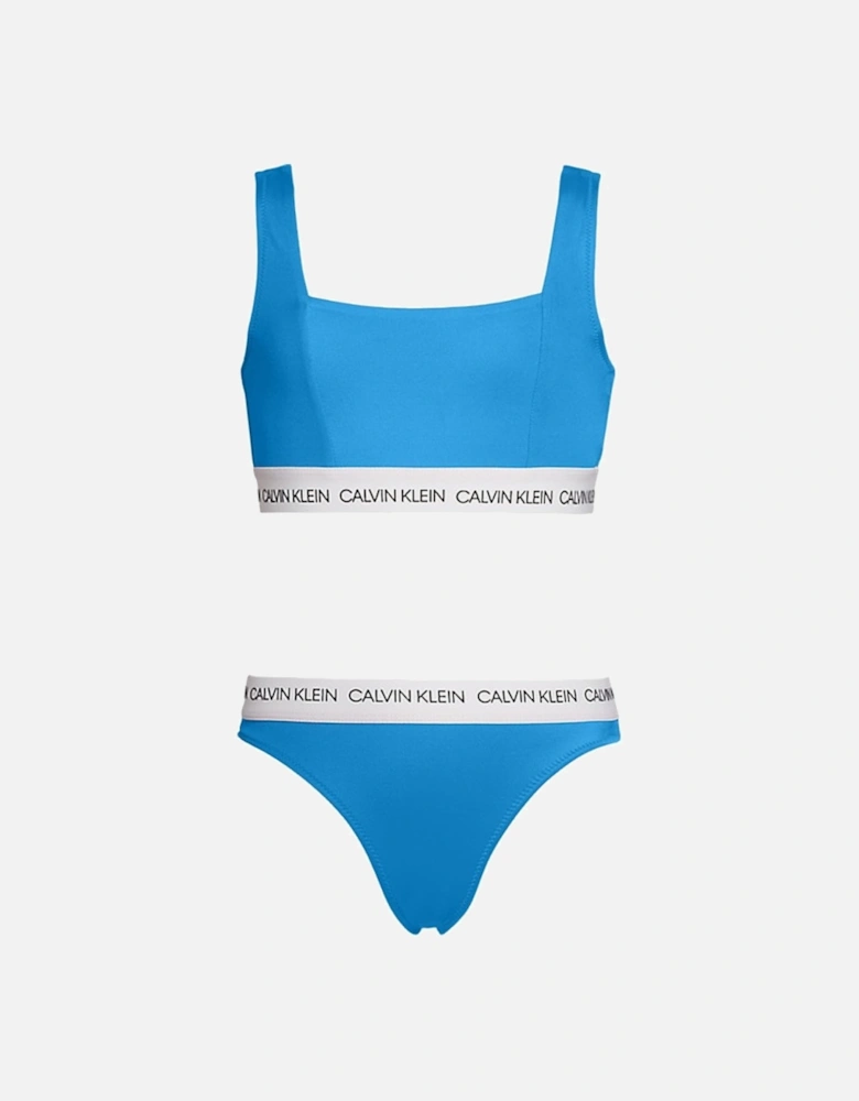 GIRLS CK LOGO-SWIM Bralette / Bikini Set, Blue Aster