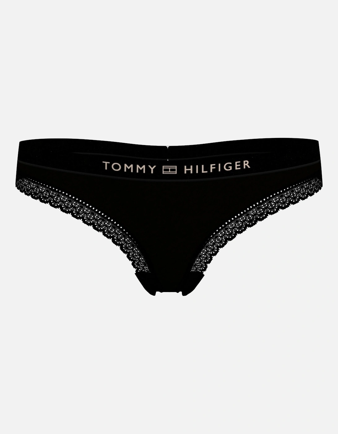 TH Tonal Logo Lace Thong, Black, 7 of 6