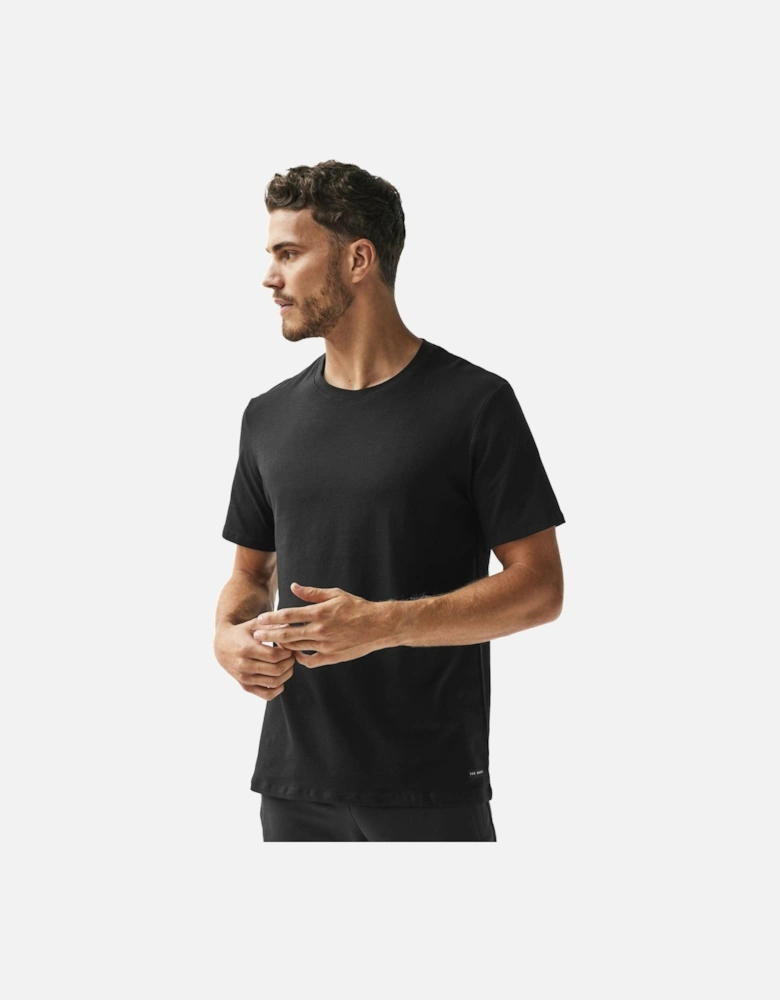 Cotton Stretch 3-Pack Crew-Neck T-Shirts, Black