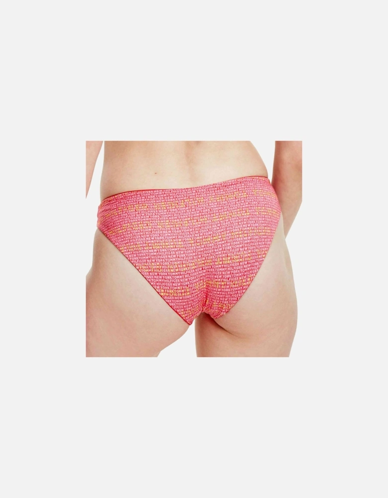 Reversible Swim Bikini Bottom, Logo WW AOP Pink