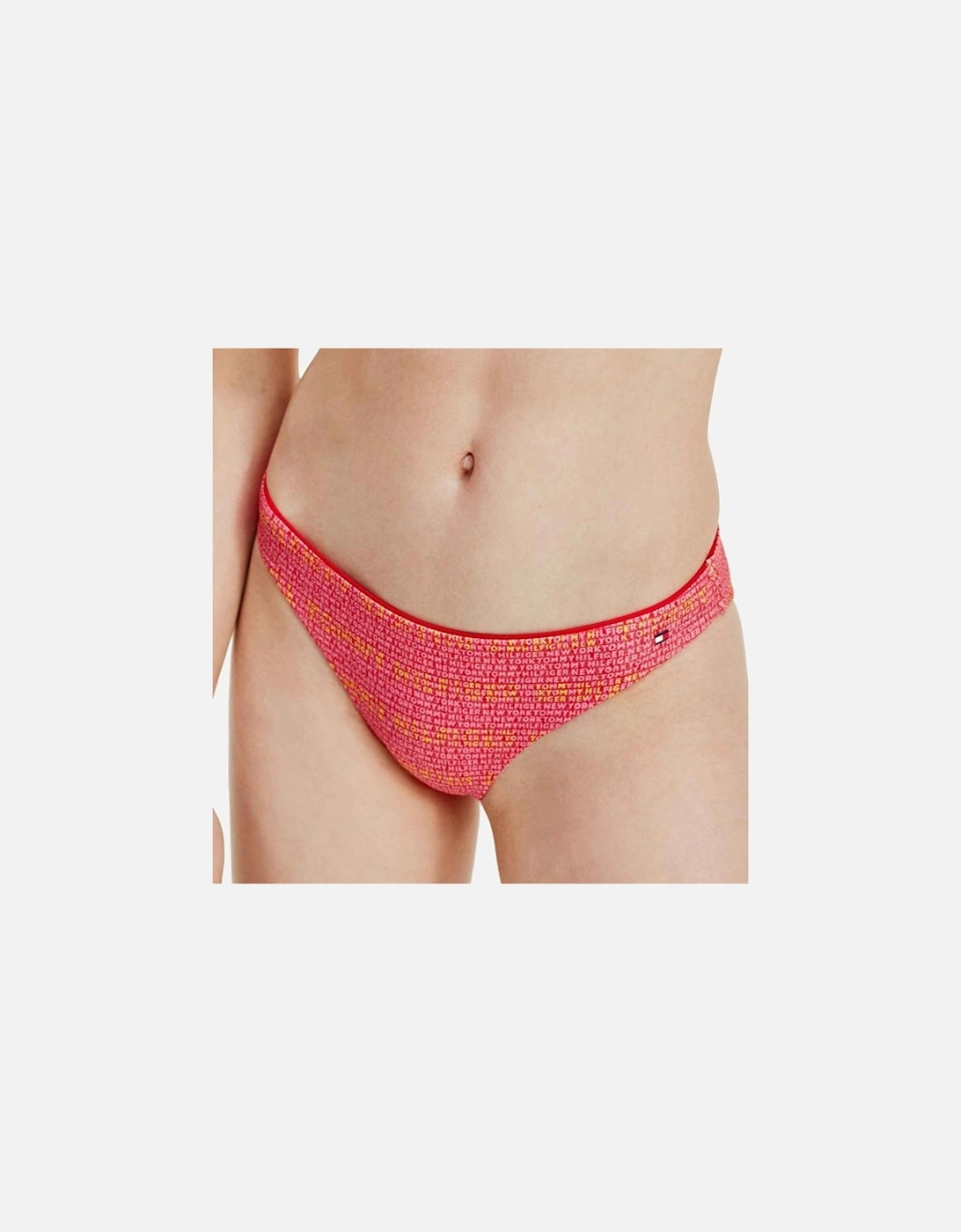 Reversible Swim Bikini Bottom, Logo WW AOP Pink