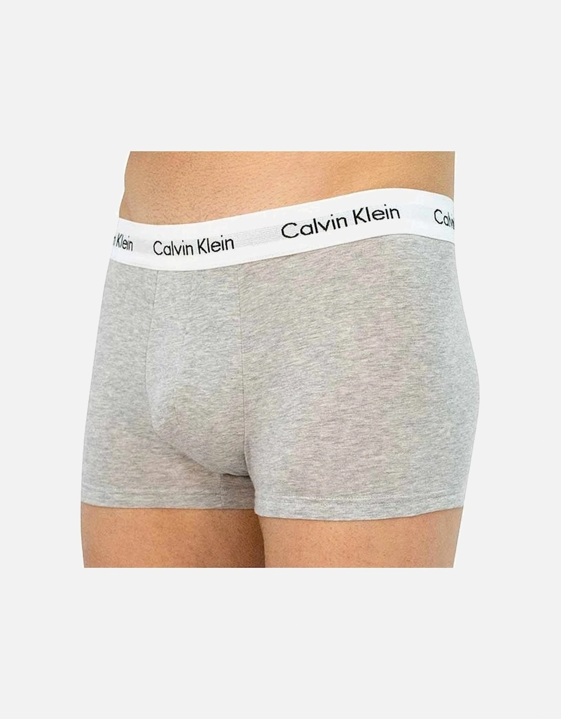 Cotton Stretch 3-Pack Low Rise Boxer Trunks, Grey Heather