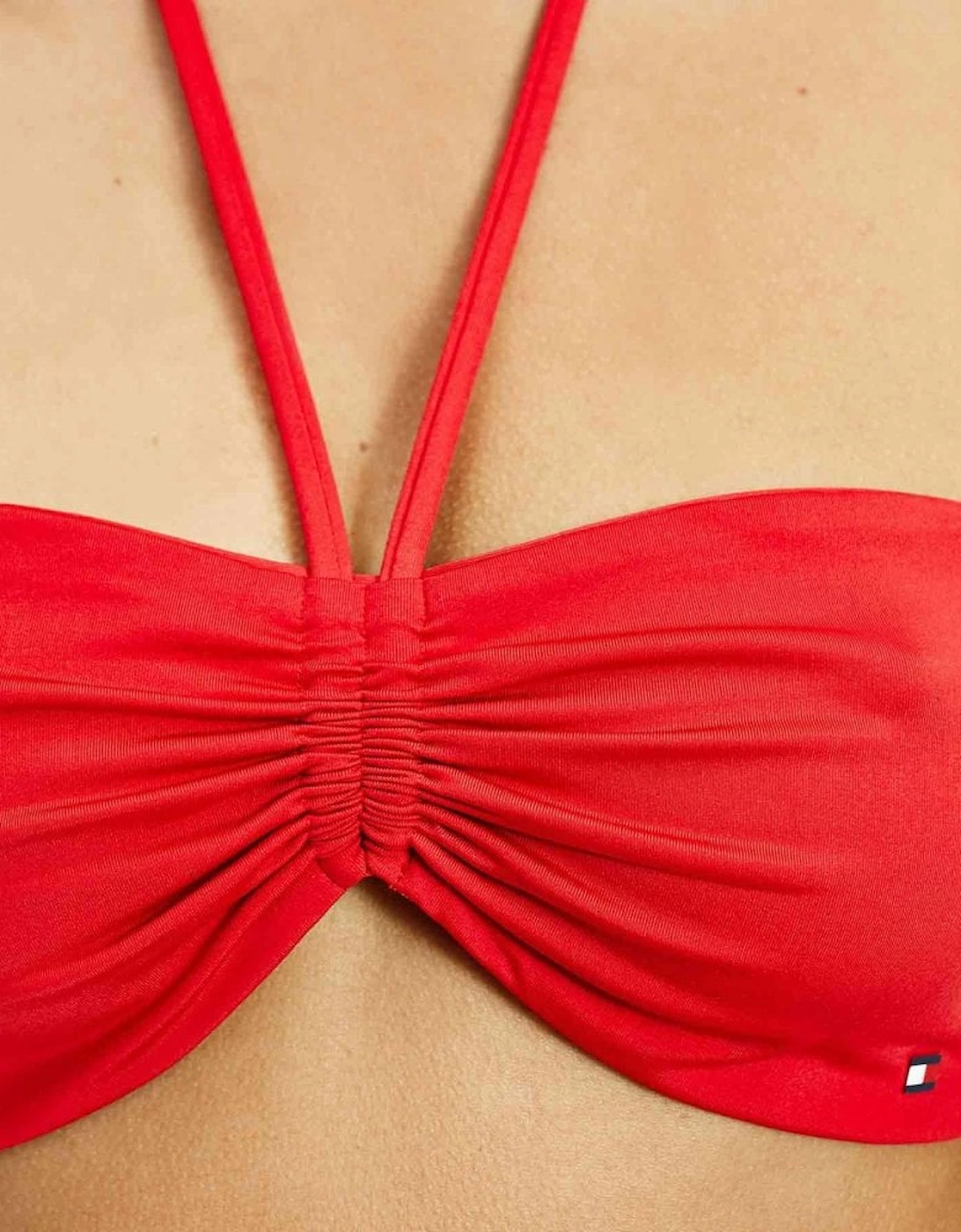 Tommy Hilfiger Women's Reversible Bandeau Swim Top, Logo WW AOP Pink - Size: L