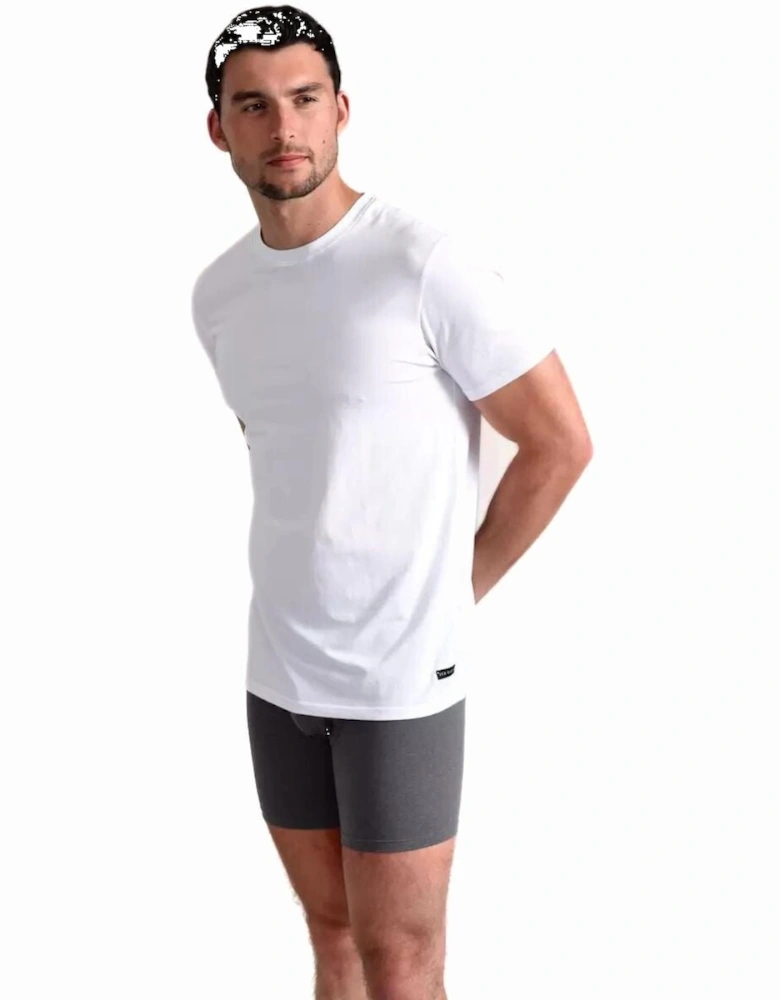 Cotton Stretch 3-Pack Crew-Neck T-Shirts, White