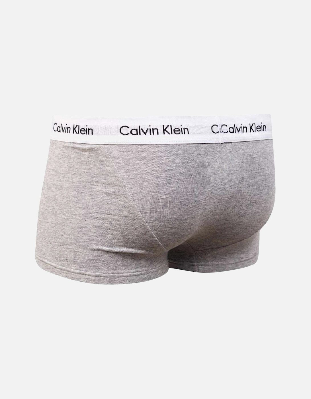 Cotton Stretch 3-Pack Low Rise Boxer Trunks, Grey Heather