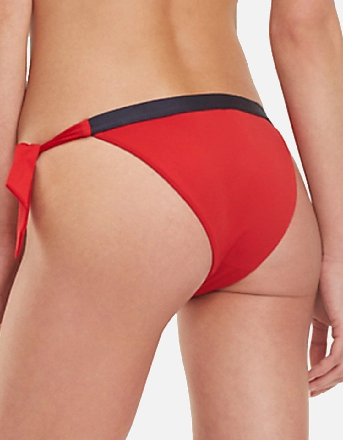 Cheeky Side Tie Logo Bikini, Tango Red