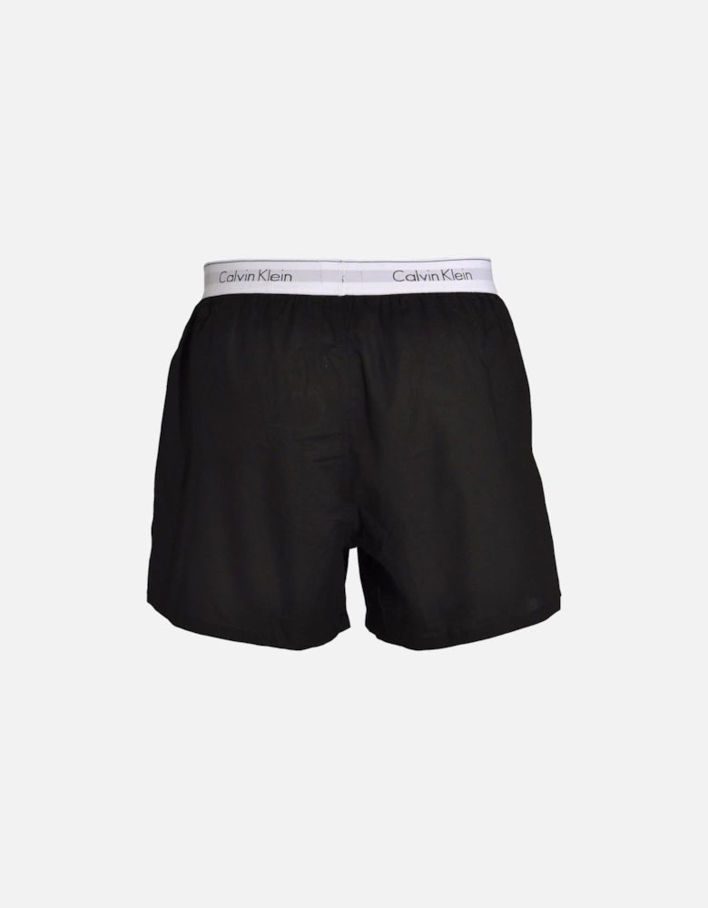 2-Pack Modern Cotton Slim-Fit Woven Boxer Shorts, Black