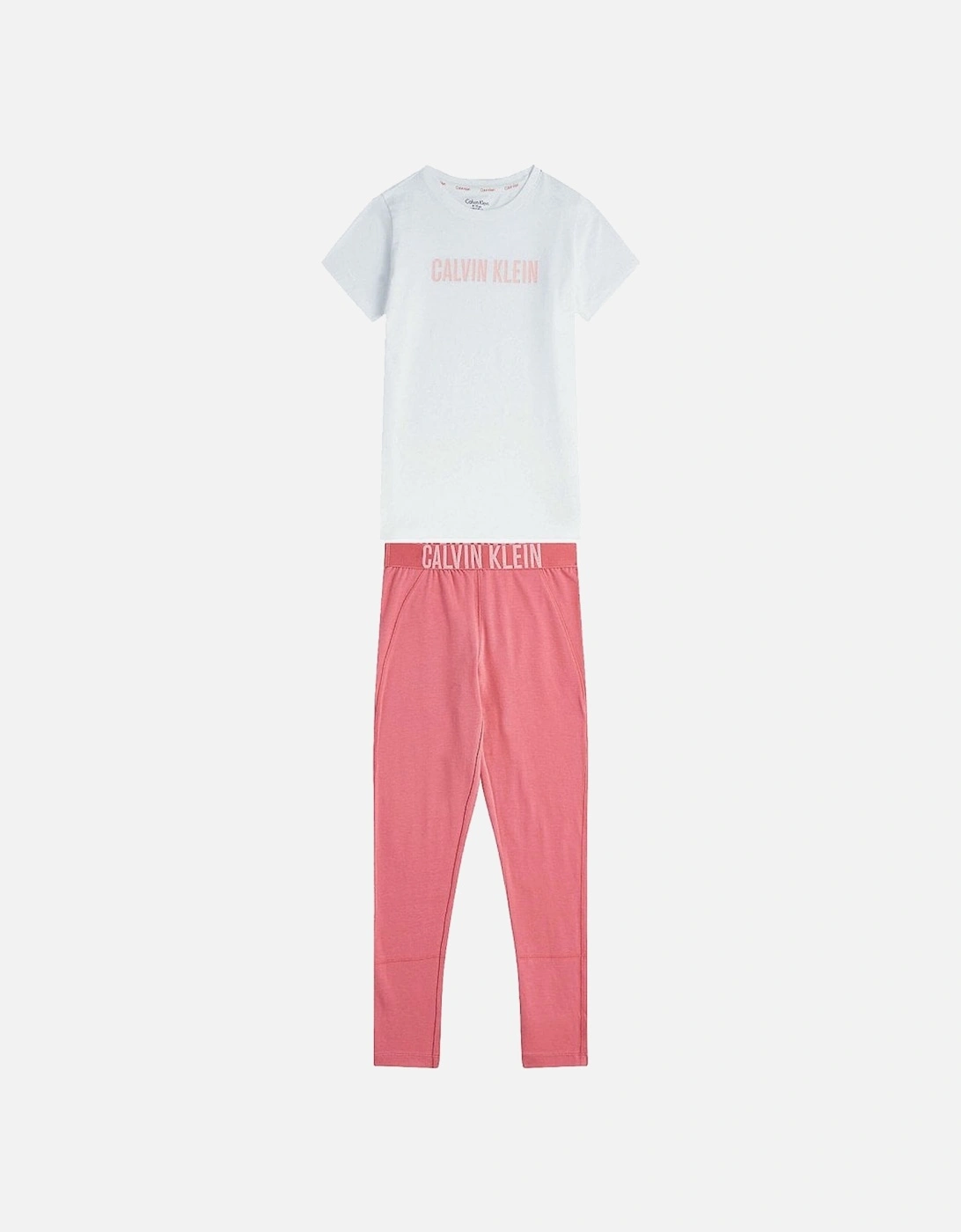 Calvin Klein Girl's Girls Intense Power PJ set, Washed Cherry/Pvh White - Size: 10 years/11 years/12 years