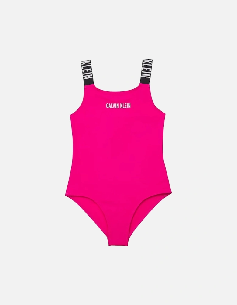 Girls Intense Power Swimsuit, Royal Pink