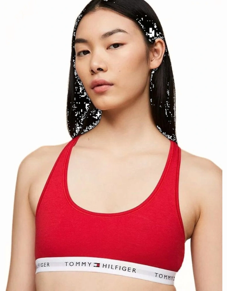 Tommy Icons Unlined Bralette, Red